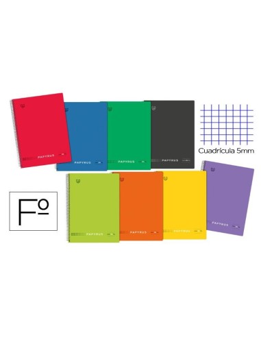 CUADERNO FOLIO TAPA  POLIPROPILENO 80H 90GRS CUADRICULA 5 COLORES SURTIDOS GRAFOPLAS 88443499 (8)