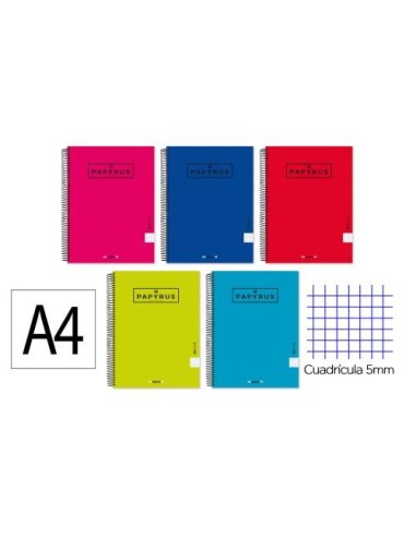 CUADERNO A4 TAPA EXTRADURA  120H 90GRS CUADRICULA 5 GRAFOPLAS 88463199