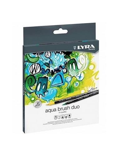 ROTULADORES PINCEL LYRA AQUA BRUSH DUO C/12 COLORES FILA L6521120