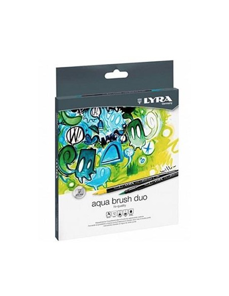 ROTULADORES PINCEL LYRA AQUA BRUSH DUO C/12 COLORES FILA L6521120