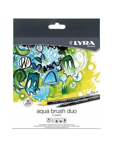 ROTULADORES PINCEL LYRA AQUA BRUSH DUO C/24 COLORES FILA L6521240