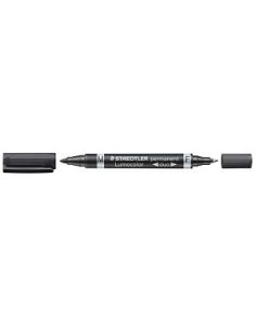 ROTULADOR STAEDTLER DOBLE PUNTA LUMOCOLOR NEGRO 348-9 (10)