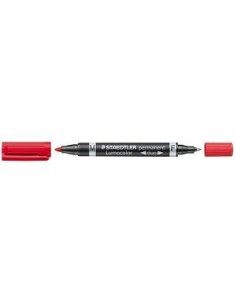 ROTULADOR STAEDTLER DOBLE PUNTA LUMOCOLOR ROJO 348-2 (10)