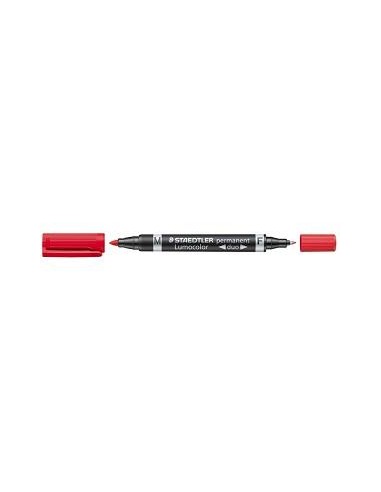 ROTULADOR STAEDTLER DOBLE PUNTA LUMOCOLOR ROJO 348-2 (10)