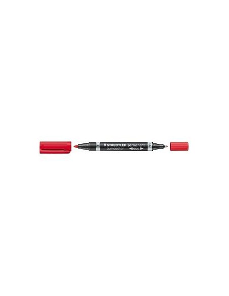 ROTULADOR STAEDTLER DOBLE PUNTA LUMOCOLOR ROJO 348-2 (10)