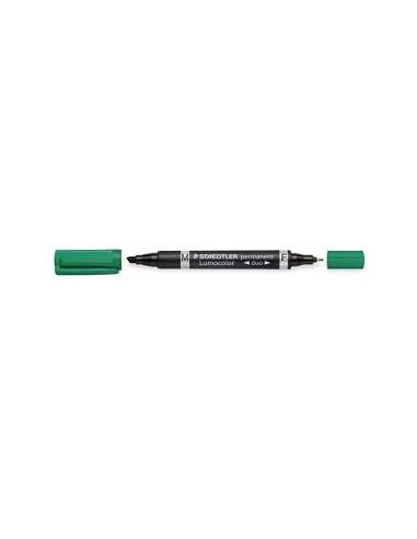 ROTULADOR STAEDTLER DOBLE PUNTA LUMOCOLOR VERDE 348-5 (10)