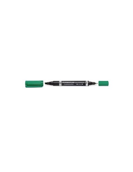 ROTULADOR STAEDTLER DOBLE PUNTA LUMOCOLOR VERDE 348-5 (10)