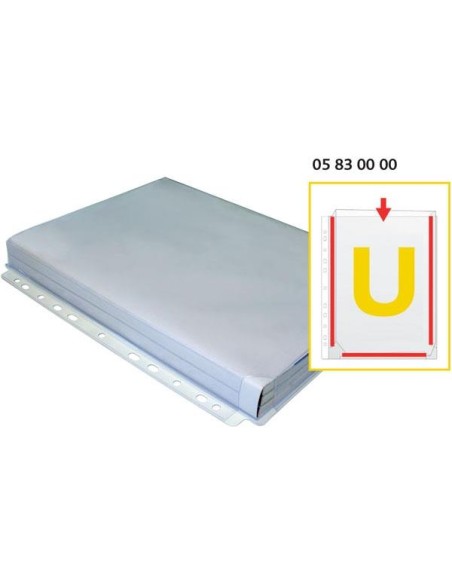 FUNDAS FUELLE EN U MULTITALADRO SOLAPA GRAFOPLAS 05830000 POR UNIDAD