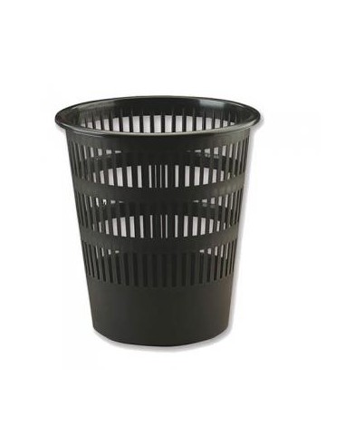 PAPELERA DE REJILLA PEQUEÑA 12 LITROS NEGRA FAIBO 307-02