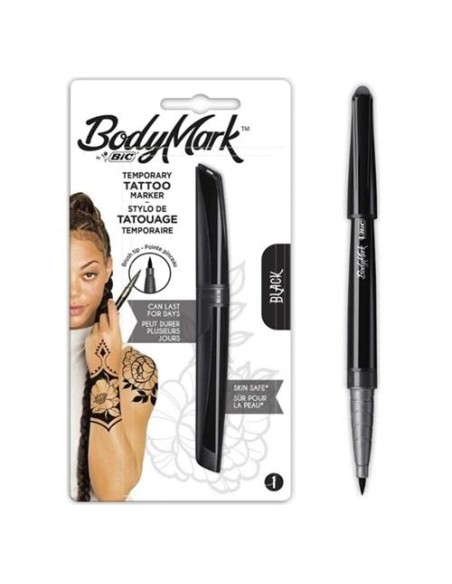 ROTULADOR BODYMARK DE TATTOO TEMPORAL NEGRO BIC 992598