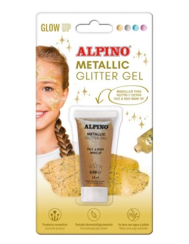 MAQUILLAJE GEL GLITTER METALICO PLATA PARA CUERPO Y CARA ALPINO MASATS DL000611