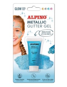 MAQUILLAJE GEL GLITTER METALICO AZUL ALPINO PARA CUERPO Y CARA MASATS DL000613