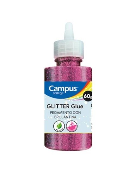 PEGAMENTO GLITTER CON BRILLANTINA ROSA 60GR MAKROPAPER 862127