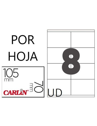 ETIQUETAS AUTOADHESIVAS CARLIN A4 DE 105X70 CAJA DE 100 REF.15318  POR UNIDAD
