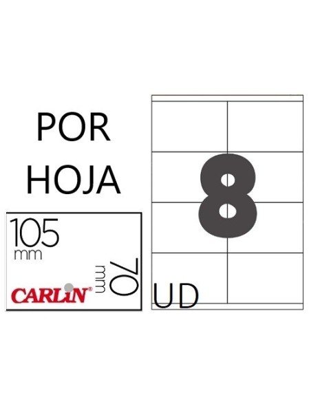 ETIQUETAS AUTOADHESIVAS CARLIN A4 DE 105X70 CAJA DE 100 REF.15318  POR UNIDAD