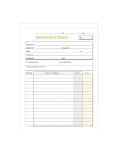 TALONARIO DE PROPUESTA DE PEDIDO  1/4 NATURAL DUPLICADO DOHE 50071D / LOAN T-71 / MAKRO 001393 (5)
