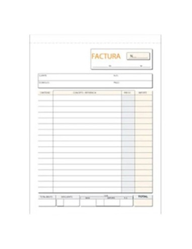TALONARIO DE  FACTURAS 1/4 NATURAL  DOHE  REF 50006 LOAN T-6 MAKRO 001389(5)