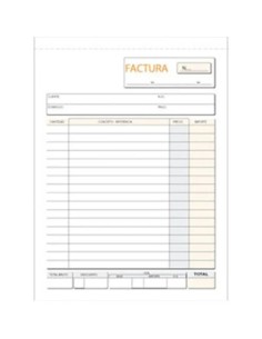 TALONARIO DE FACTURAS 1/4 NATURAL TRIPLICADO DOHE  REF 50065T LOAN T-65  MAKRO 001390 (5)