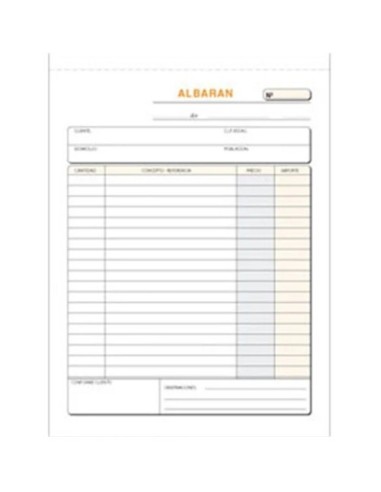 TALONARIO DE ALBARANES 1/4 NATURAL TRIPLICADO DOHE 50122T / LOAN T-122 / MAKRO 001405(5)