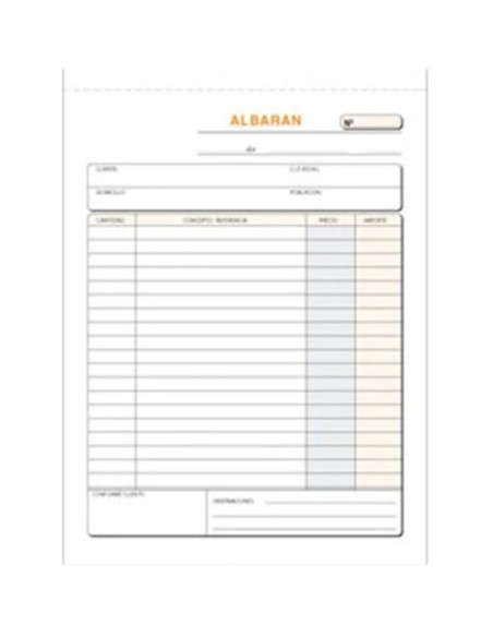 TALONARIO DE ALBARANES 1/4 NATURAL TRIPLICADO DOHE 50122T / LOAN T-122 / MAKRO 001405(5)