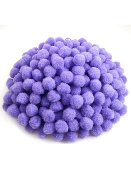 POMPONES MORADO OSCURO 50 PIEZAS 25mm I-MONDI POM25-048