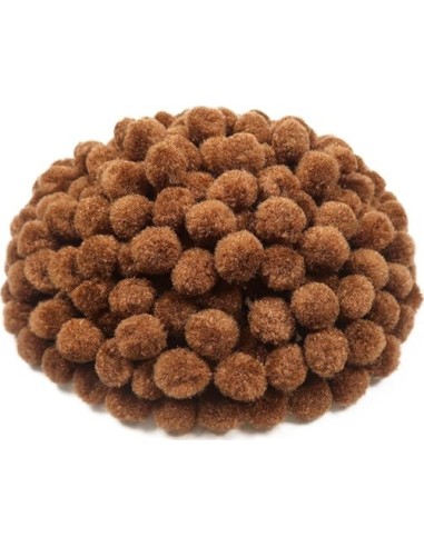 POMPONES MARRON 50 PIEZAS 25mm I-MONDI POM25-054