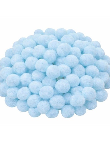 POMPONES AZUL PASTEL 50 PIEZAS 25mm I-MONDI POM25-065