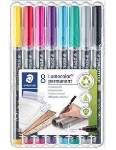ROTULADORES STAEDTLER LUMOCOLOR F BLISTER 318 WP8