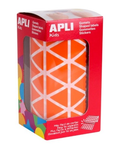 GOMETS EN ROLLO 20MM TRIANGULOS NARANJAS APLI 11493