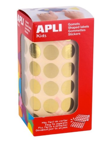GOMETS EN ROLLO 15MM CIRCULOS METALIZADOS ORO AP11629