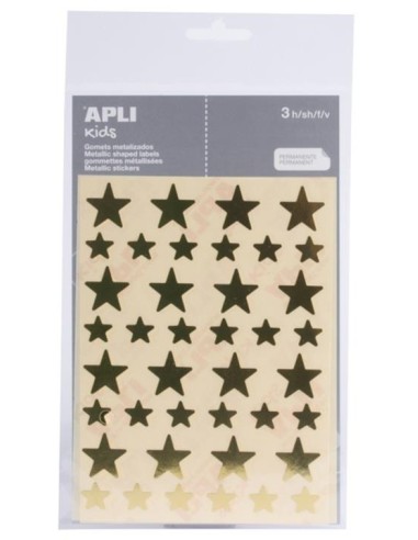 GOMETS ESTRELLAS METALIZADAS ORO BLISTER 3 HOJAS  APLI 11805