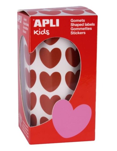 GOMETS  EN ROLLO FORMA DE CORAZON ROJO 20X18MM APLI 16731