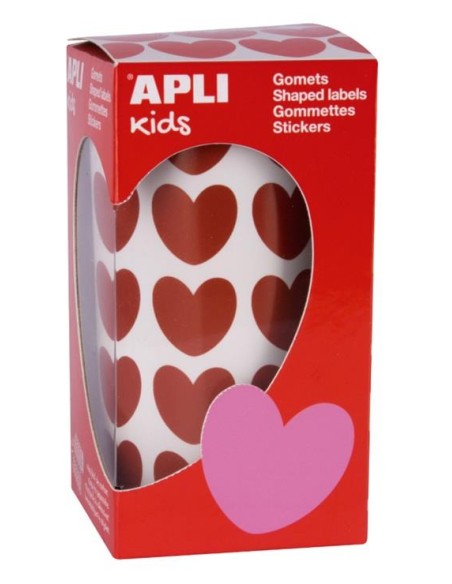 GOMETS  EN ROLLO FORMA DE CORAZON ROJO 20X18MM APLI 16731