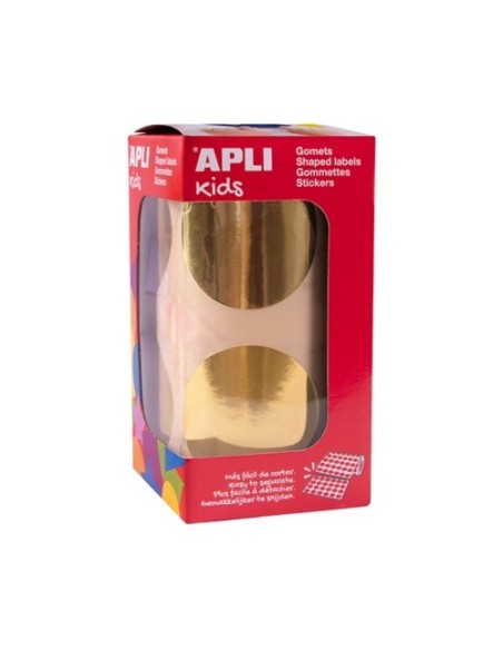 GOMETS EN ROLLO REDONDOS 45MM ORO METALIZADO APLI 18483