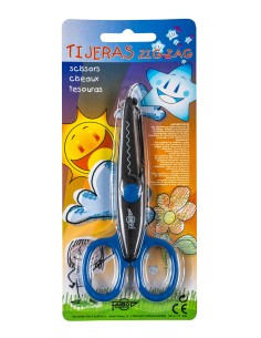 TIJERA ESCOLAR DENTADA AZUL FAIBO  764B-4