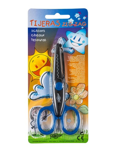TIJERA ESCOLAR DENTADA AZUL FAIBO  764B-4
