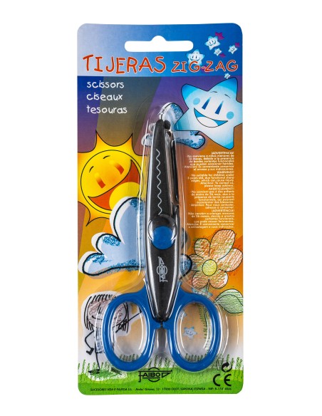 TIJERA ESCOLAR DENTADA AZUL FAIBO  764B-4