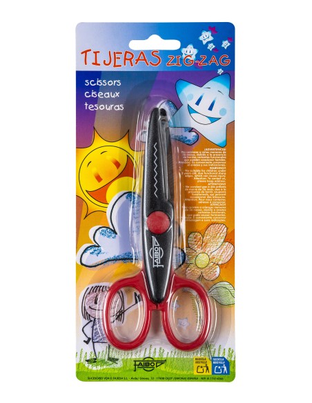 TIJERA ESCOLAR DENTADA ROJA FAIBO 764B-2