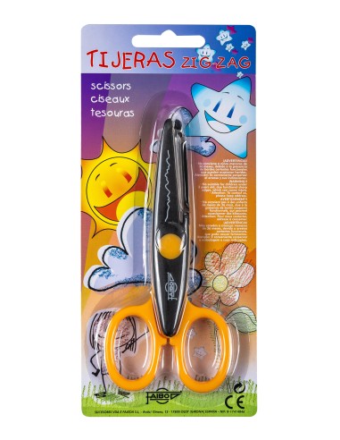 TIJERA ESCOLAR DENTADA NARANJA CLARO FAIBO 764B-3