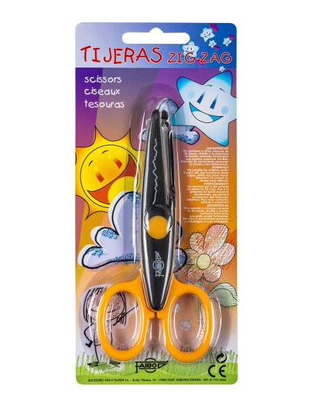TIJERA ESCOLAR DENTADA NARANJA CLARO FAIBO 764B-3
