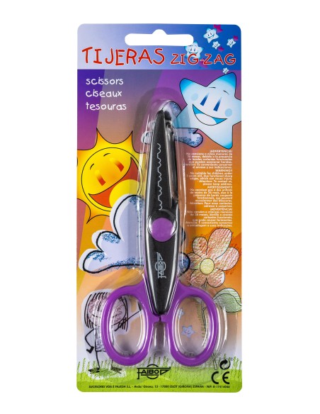 TIJERA ESCOLAR DENTADA VIOLETA  FAIBO  764B-1