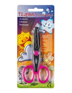TIJERA ESCOLAR DENTADA ROSA FAIBO 764B-6