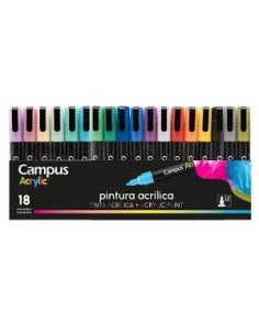 ROTULADORES ACRILICOS CAMPUS ACRYLIC 18 COLORES MAKRO 081667
