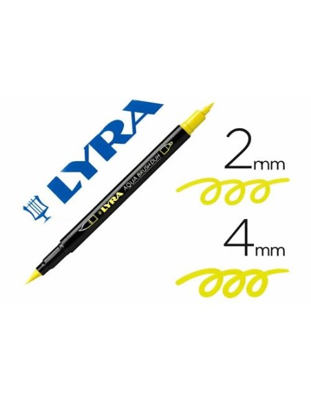 ROTULADOR PINCEL LYRA AQUA BRUS DUO AMARILLO LIMON FILA 6520007 (10)