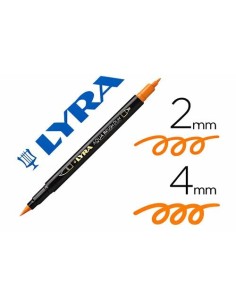 ROTULADOR PINCEL LYRA AQUA BRUS DUO NARANJA OSCURO FILA 6520015 (10)