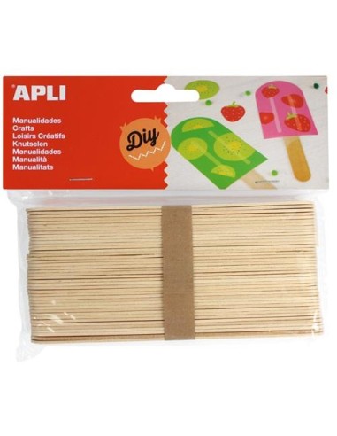 PALOS POLO MADERA NATURAL DE 15 CM. 40 UDS.APLI 13268
