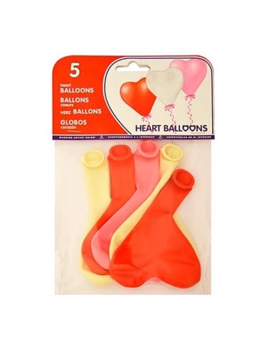 GLOBOS EN FORMA DE CORAZON  BOLSA DE 5 26073 CSUR 54704