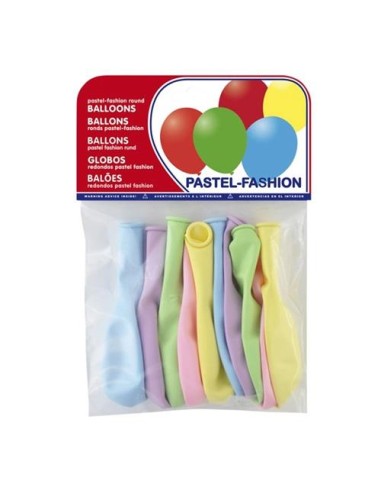 GLOBOS DE COLOR PASTEL CLARO SURTIDOS  BOLSA DE 10 UDS. 155699/26335