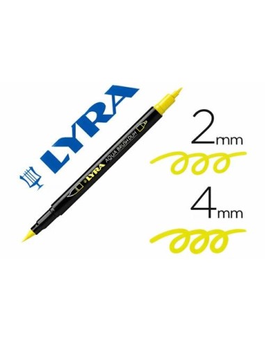 ROTULADOR PINCEL LYRA AQUA BRUS DUO AMARILLO LIMON FILA 6520007 (10)
