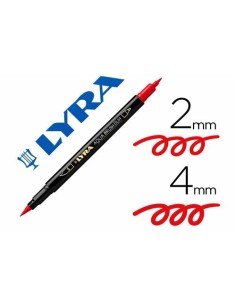 ROTULADOR PINCEL LYRA AQUA BRUS DUO ROJO PERMANENTE  FILA  6520020 (10)